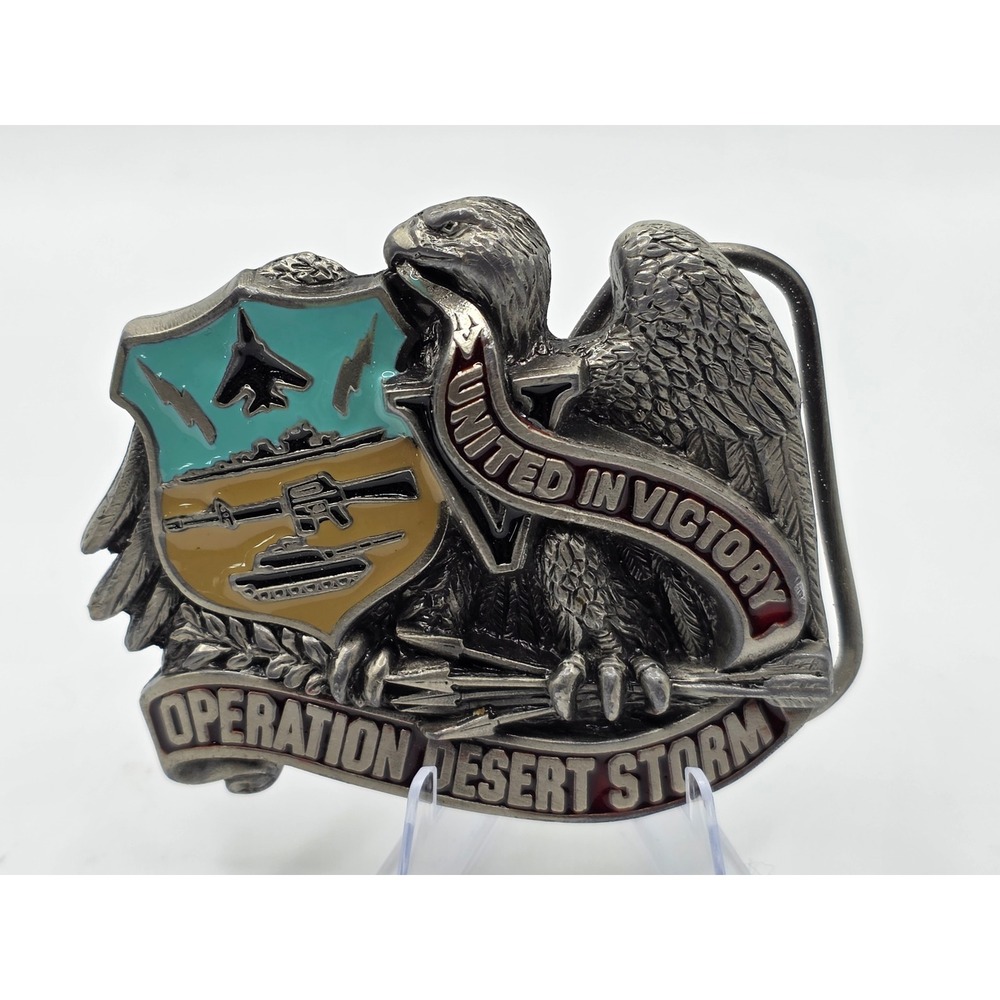 Vintage 1991 Operation Desert Storm Belt Buckle Great American Buckle Co Eagle
